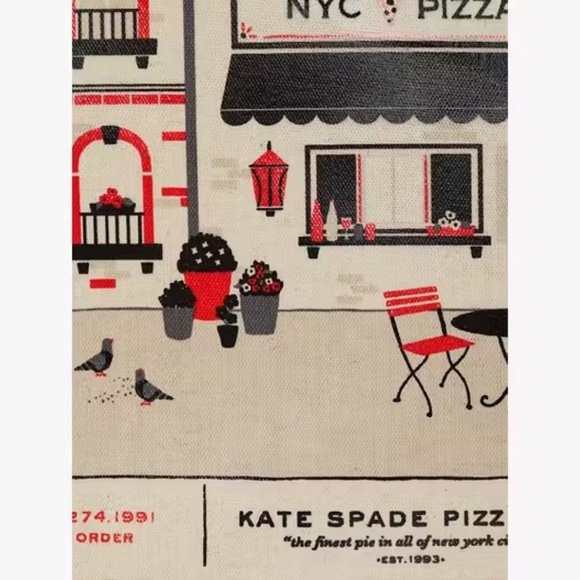 Kate Spade Slice Pizzeria Canvas Large Gotham Tote - Picture 5 of 9